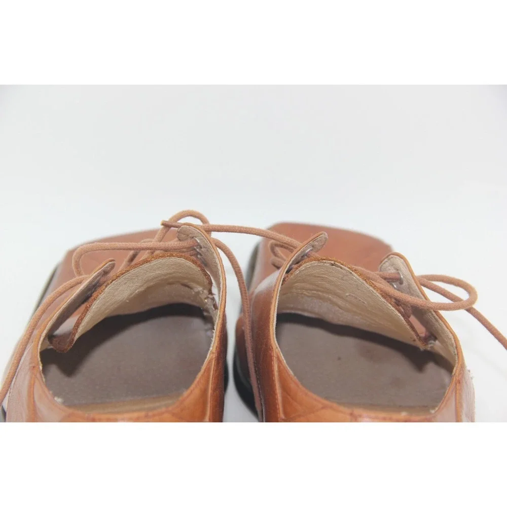 Giorgio V Dress Shoe Mens 7M Brown Leather Lace Up Square Toe Oxford